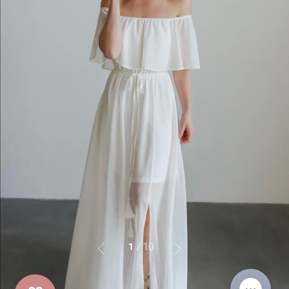 Baltic Born “Victoria Off Shoulder Maxi dress” in white size small